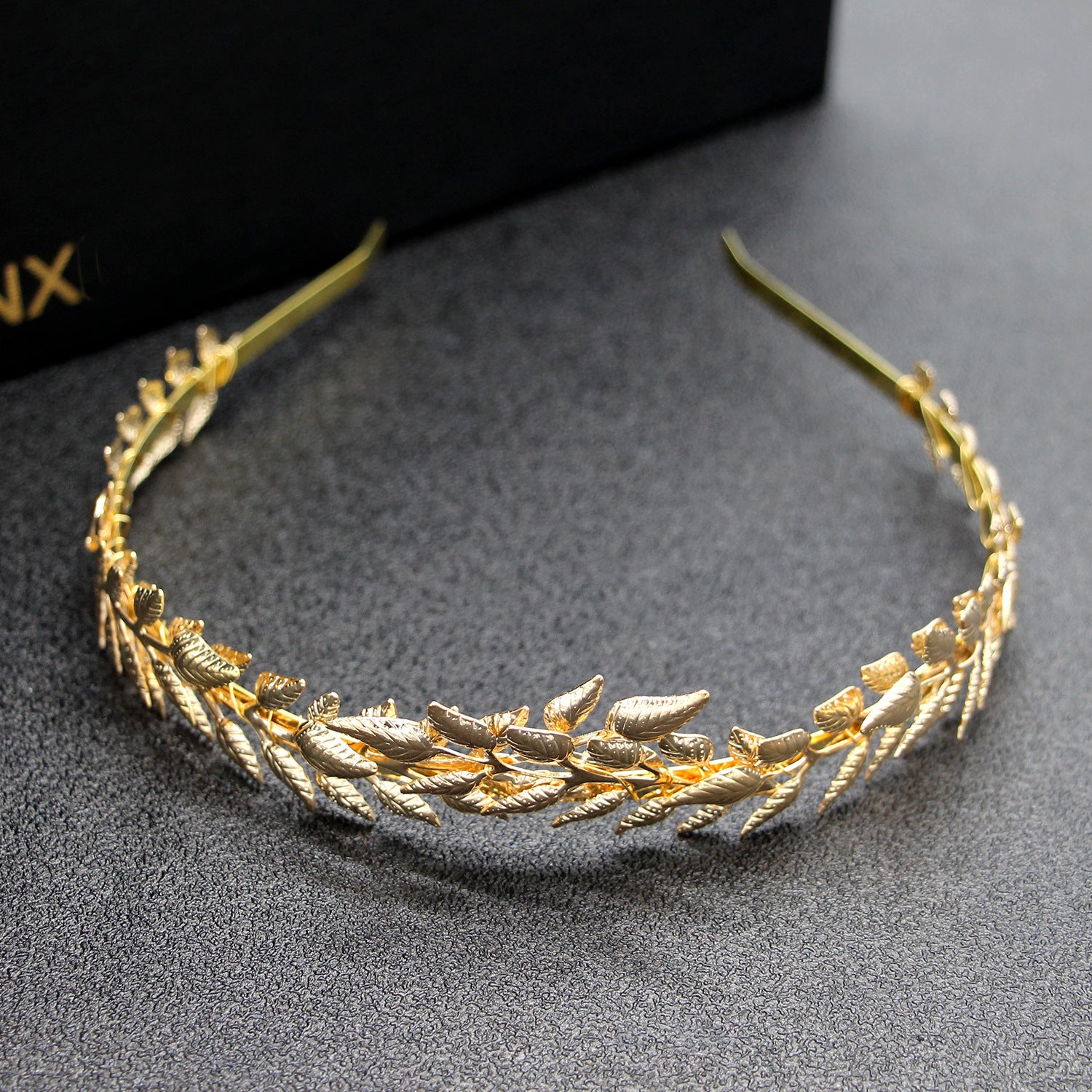 Bridal Golden Leaf Headband Alloy Crown Hair Accessories