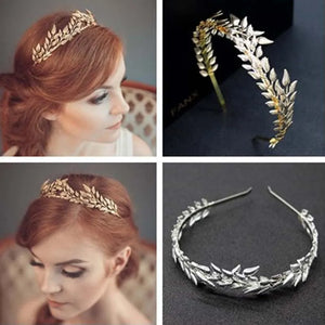 Bridal Golden Leaf Headband Alloy Crown Hair Accessories