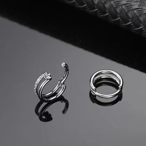 G23 Titanium Zircon Nose Ring Seamless Earrings Boutique